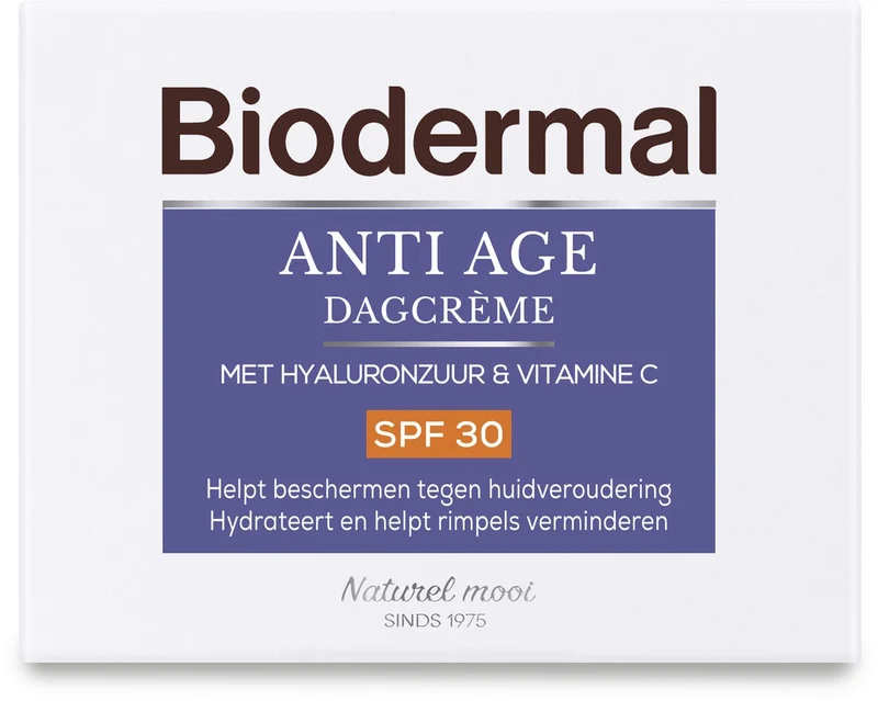 Biodermal Anti Age Dagcrème - SPF30 - Dagcrème met hyaluronzuur en vitamine C - 50ml