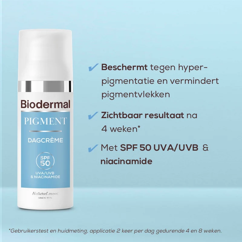 Biodermal Pigment Dagcrème - SPF 50 - pigmentvlekken creme - 50 ml