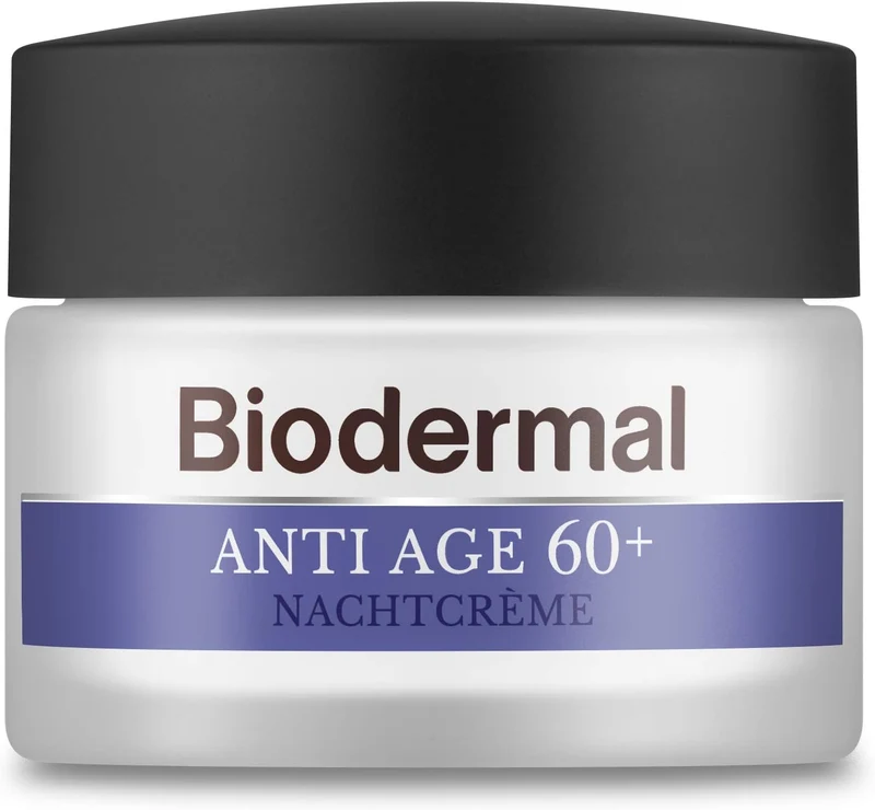 Biodermal Anti Age 60+ - Nachtcrème tegen huidveroudering - Deze nachtcreme helpt om de fijne lijntjes en rimpels te verminderen - 50ml
