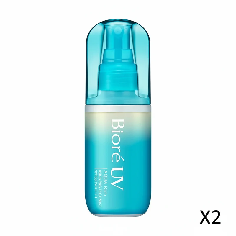 Biore Japan UV Aqua Rich Protect Spray Mist 60ml - Set of 2