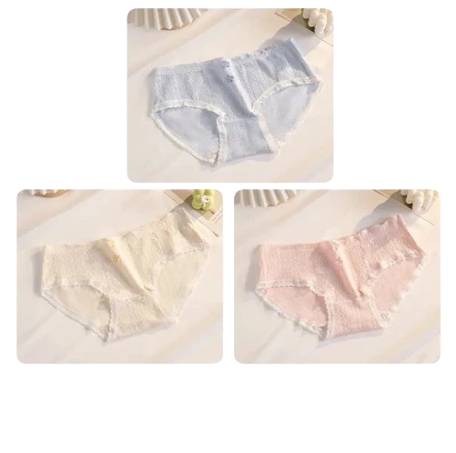 FLOWERY - Lot de 3 Culottes en Coton doux à petite fleur