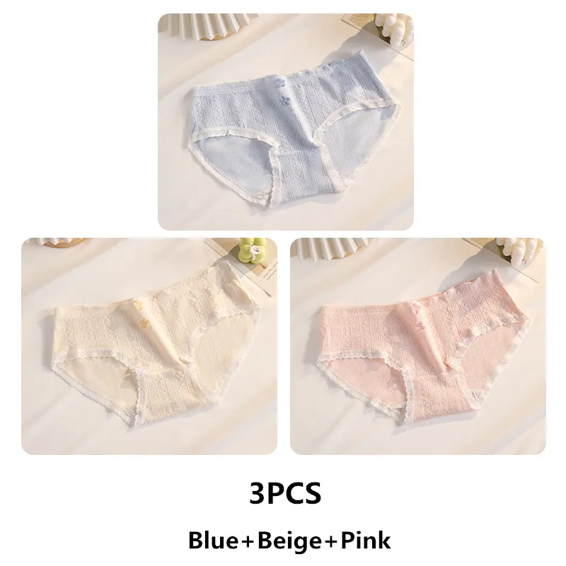 FLOWERY - Lot de 3 Culottes en Coton doux à petite fleur