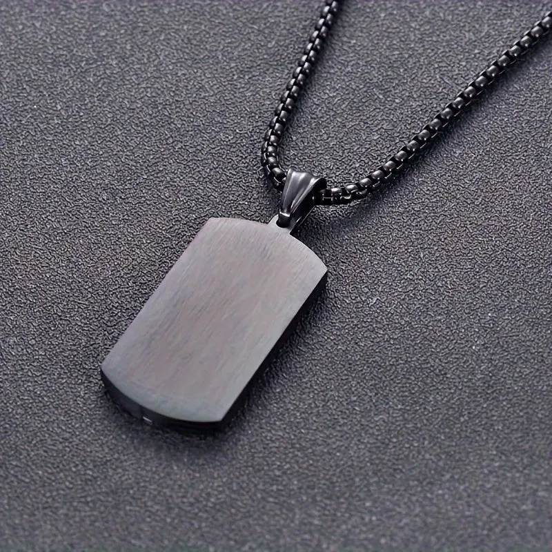 Collana da Uomo | Acciaio Inossidabile | Ciondolo Vintage Nero
