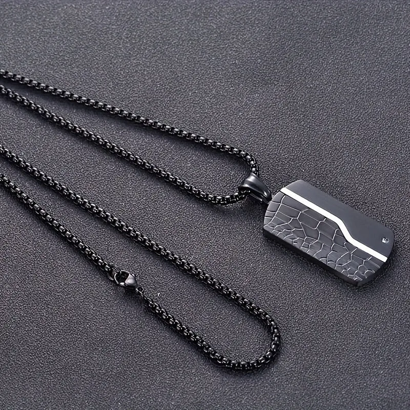 Collana da Uomo | Acciaio Inossidabile | Ciondolo Vintage Nero