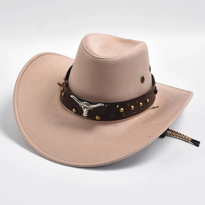 Cappello da Cowboy | Modello Classico | Pelle Vegana & Fascia Intrecciata