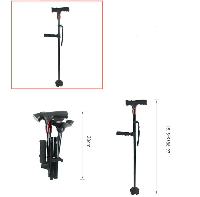 Bastone da Passeggio Pieghevole con Illuminazione LED - Sicuro e Compatto