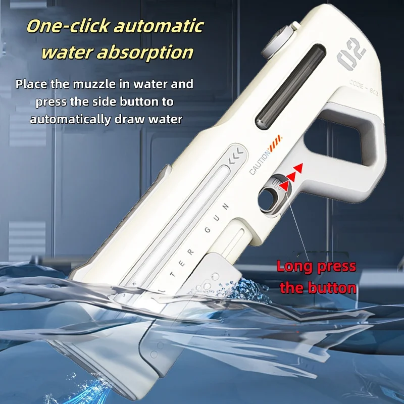Pistola ad Acqua Potente con LED - Bianca o Grigia