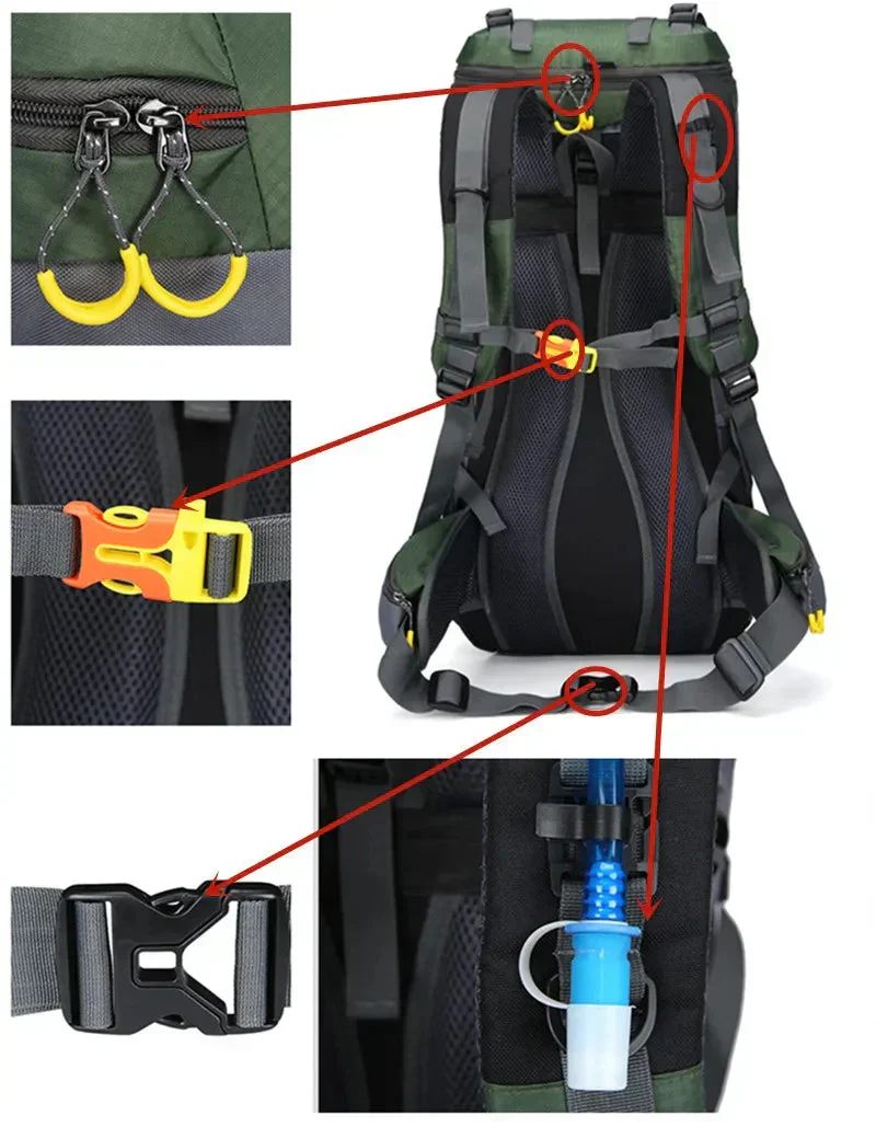 Zaino OutdoorHaven - 60L - Impermeabile e Durevole