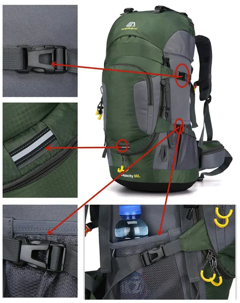 Zaino OutdoorHaven - 60L - Impermeabile e Durevole