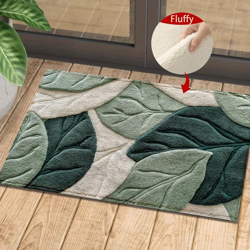 Tappeto da Bagno Foglia – Assorbente, Morbido e Confortevole per il Bagno