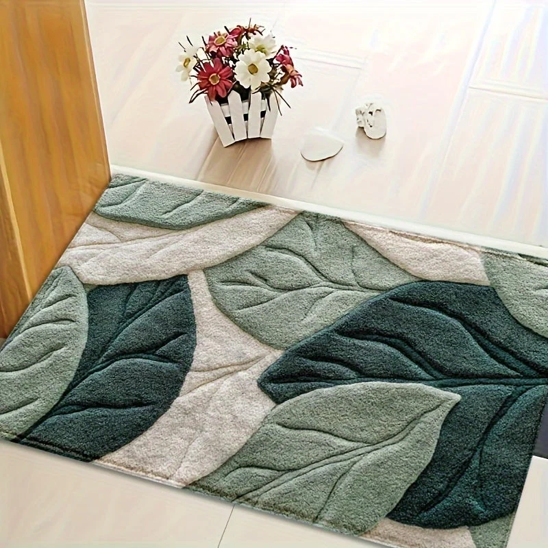 Tappeto da Bagno Foglia – Assorbente, Morbido e Confortevole per il Bagno