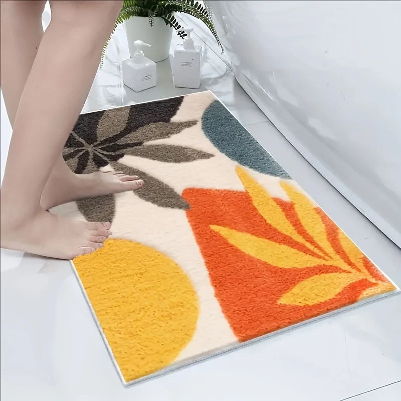 Tappetino da Bagno Geometrico Astratto – Assorbente e Morbido per Bagno o Cucina