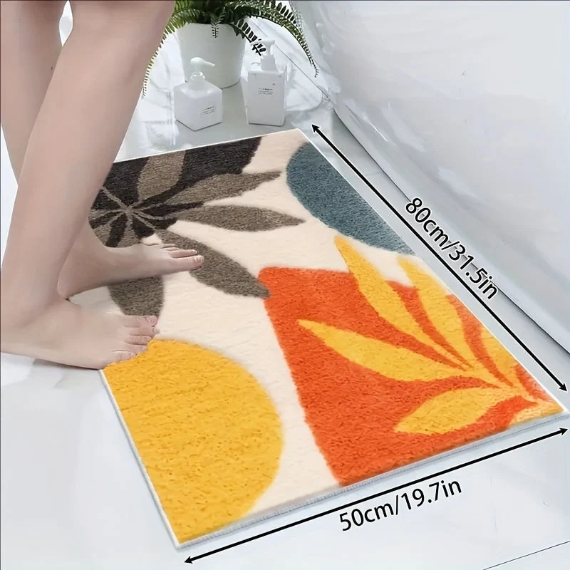 Tappetino da Bagno Geometrico Astratto – Assorbente e Morbido per Bagno o Cucina