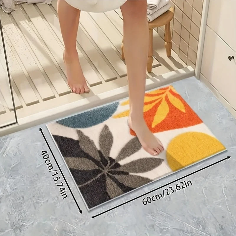 Tappetino da Bagno Geometrico Astratto – Assorbente e Morbido per Bagno o Cucina