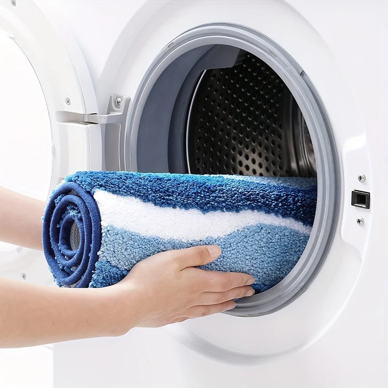 Tappeto da Bagno Geometrico – Assorbente e Morbido con Retro Antiscivolo