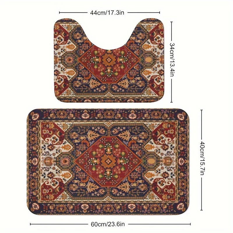 Set di Tappetini da Bagno Ispirati alla Persia – Assorbenti e Antiscivolo
