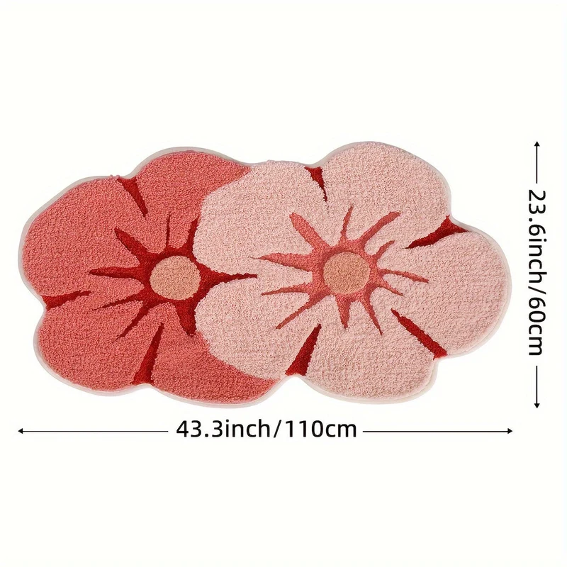 Tappeto da Bagno Fluffy Floral – Assorbente e Morbido per Maggiore Comfort