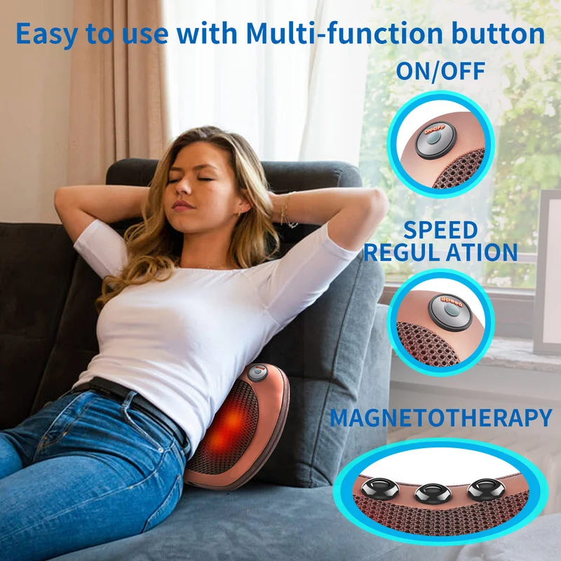Cuscino Massaggiante Ergonomico – Con Magnetoterapia e Velocità Regolabile per il Massimo Relax