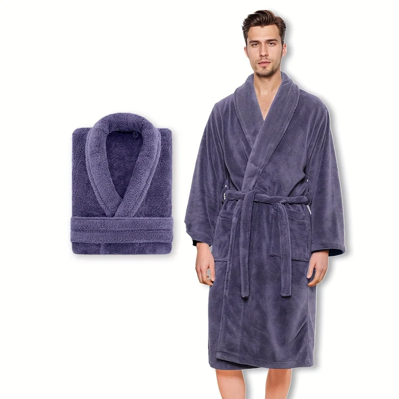 Accappatoio di Lusso Unisex in Pile Corallo – Ultra Morbido e Caldo per il Tuo Comfort