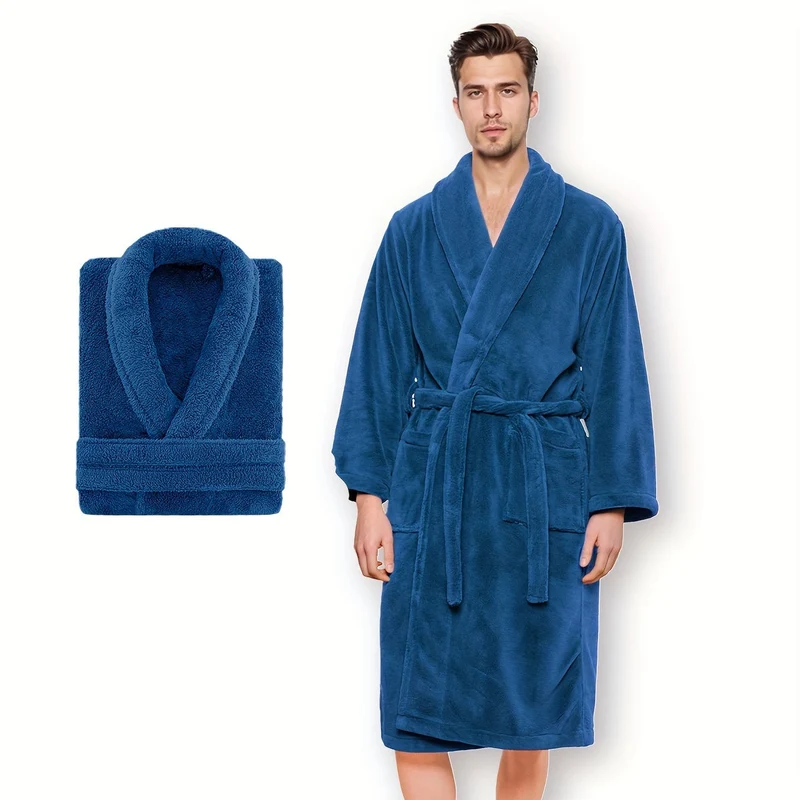 Accappatoio di Lusso Unisex in Pile Corallo – Ultra Morbido e Caldo per il Tuo Comfort