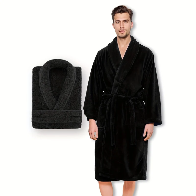 Accappatoio di Lusso Unisex in Pile Corallo – Ultra Morbido e Caldo per il Tuo Comfort