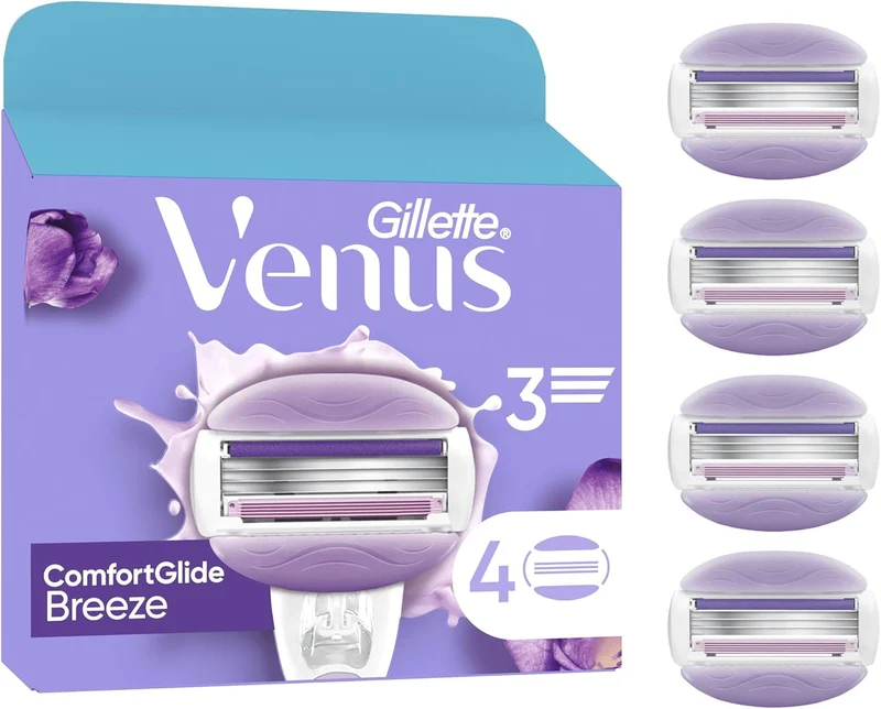 Gillette Venus ComfortGlide Breeze messen voor dames, 4 navulmesjes