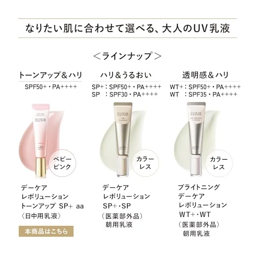 Shiseido ELIXIR Day Care Revolution Tone Up SPF50+ PA++++ 35g Baby Pink