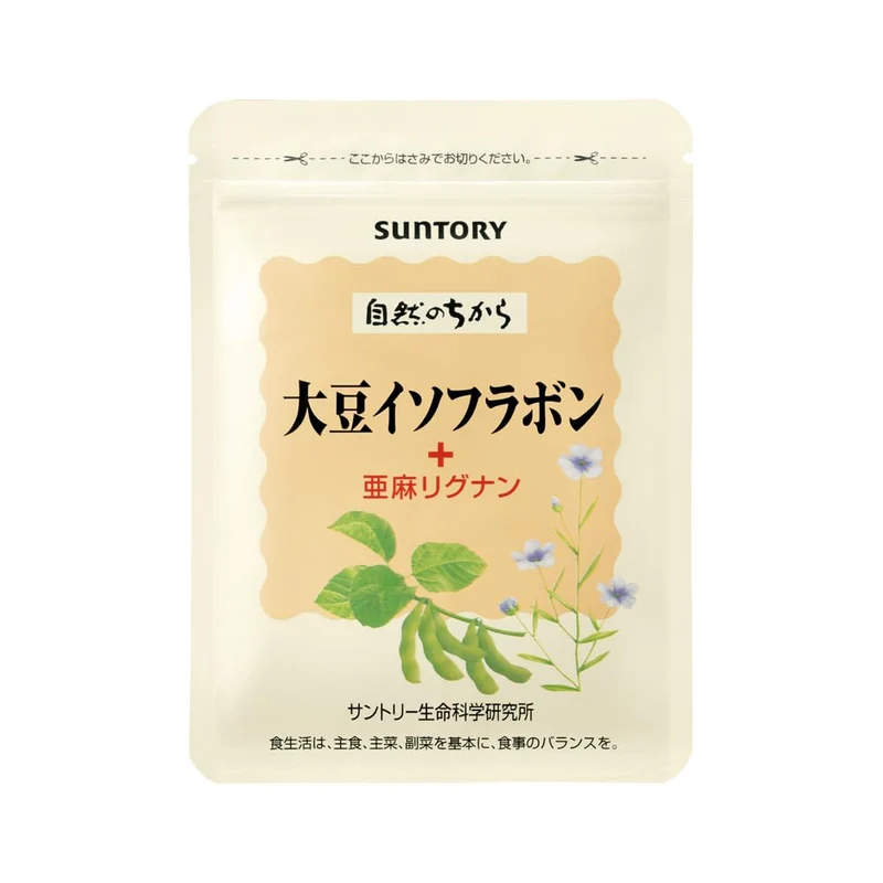 Suntory Soy Isoflavone Flax Lignan Vitamin E Calcium Supplement 90 Caps