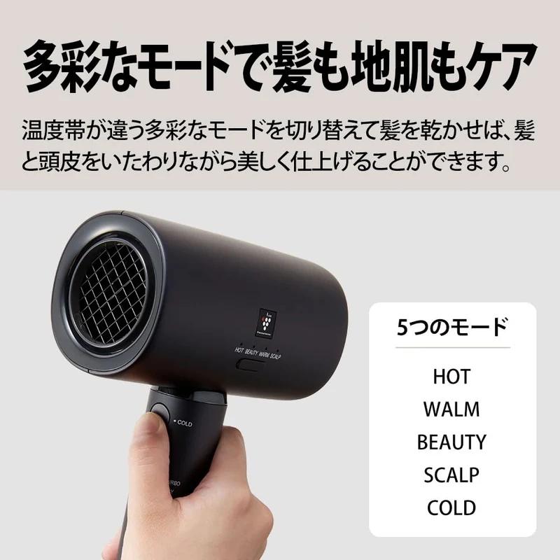 SHARP Plasmacluster Beauty Hair Dryer IB-P801-W White Quick Dry ※100V