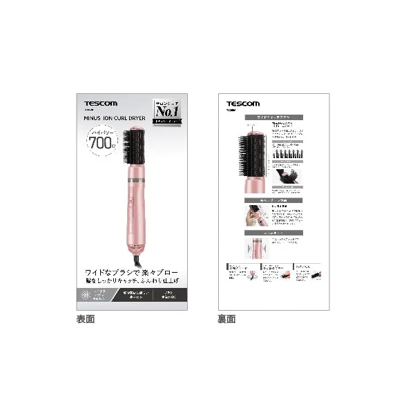 TESCOM Curl Hair Dryer Negative Ion Lightweight Pink TC360A-P