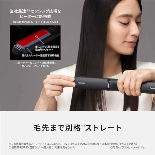 Panasonic Hair Straightener Nanoe & Minerals Deep Navy EH-HN50-A ※ AC100