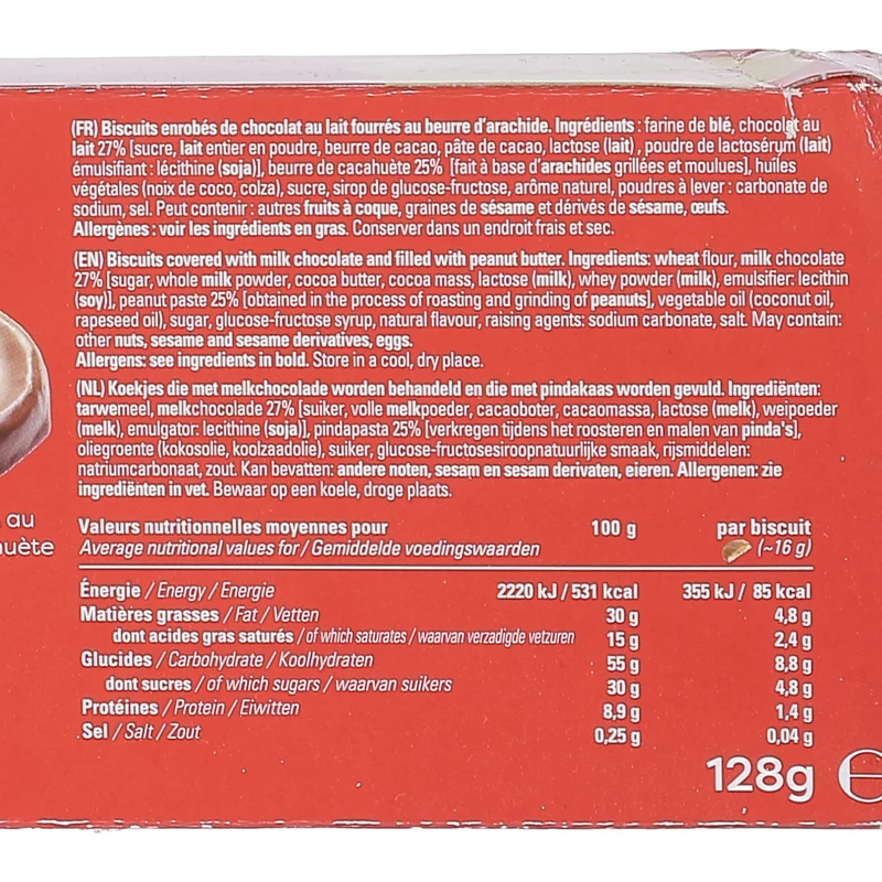 Paquet de biscuit beurre de cacahuètes