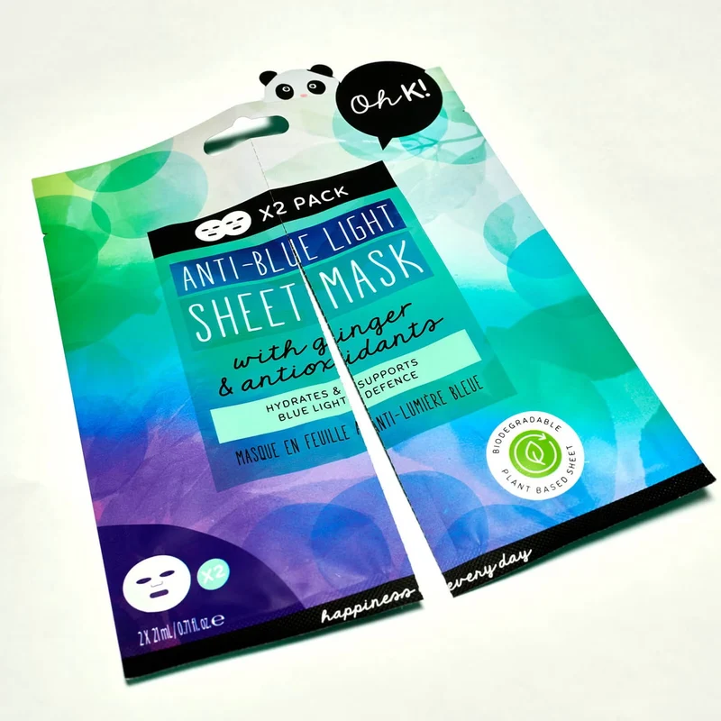 2 masques visage en tissu anti-lumière bleue