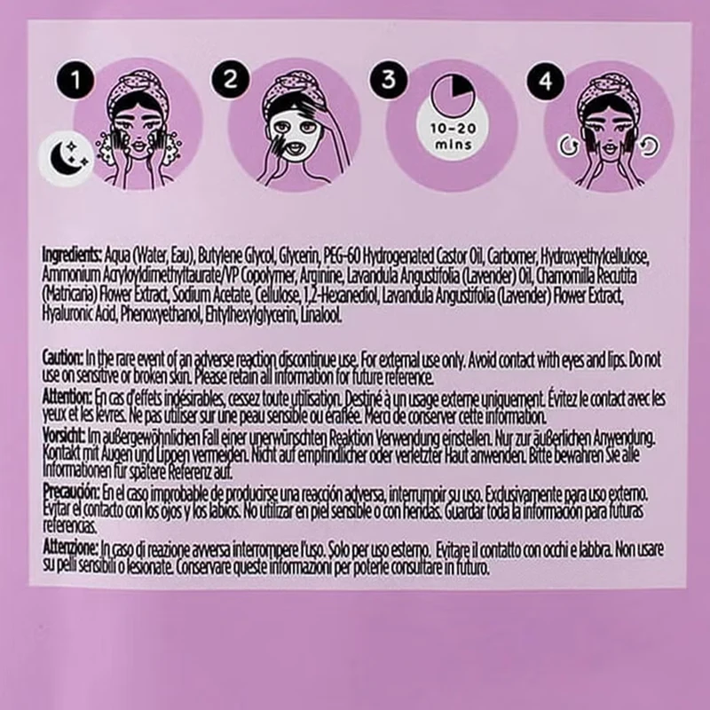 Masque en tissu pour le visage à la lavande