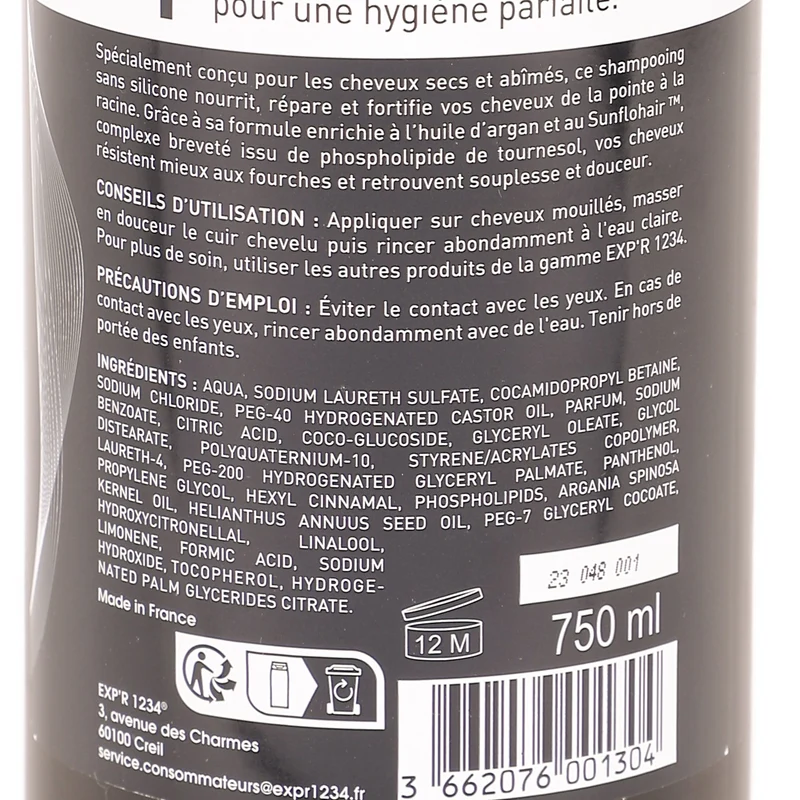 Shampoing perfect repair pour cheveux sec
