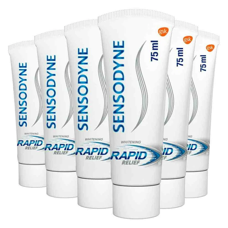 6x Sensodyne Tandpasta Rapid Relief Whitening 75 ml