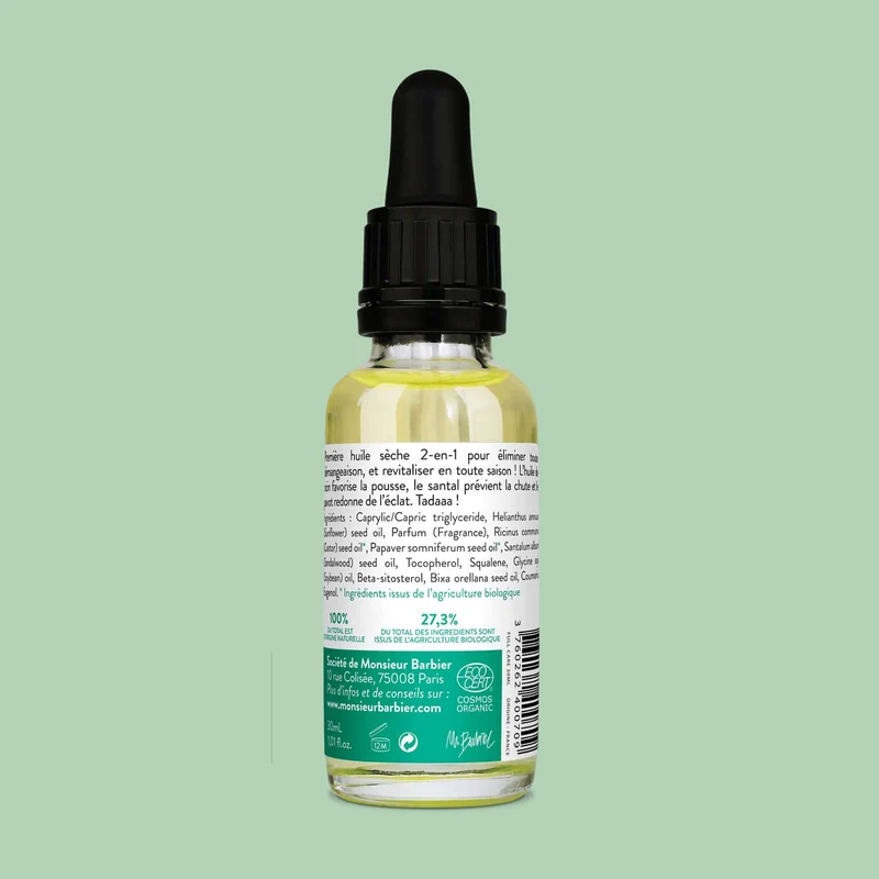 Huile sèche certifiée BIO à Barbe & Cheveux - FULL CARE - 30mL