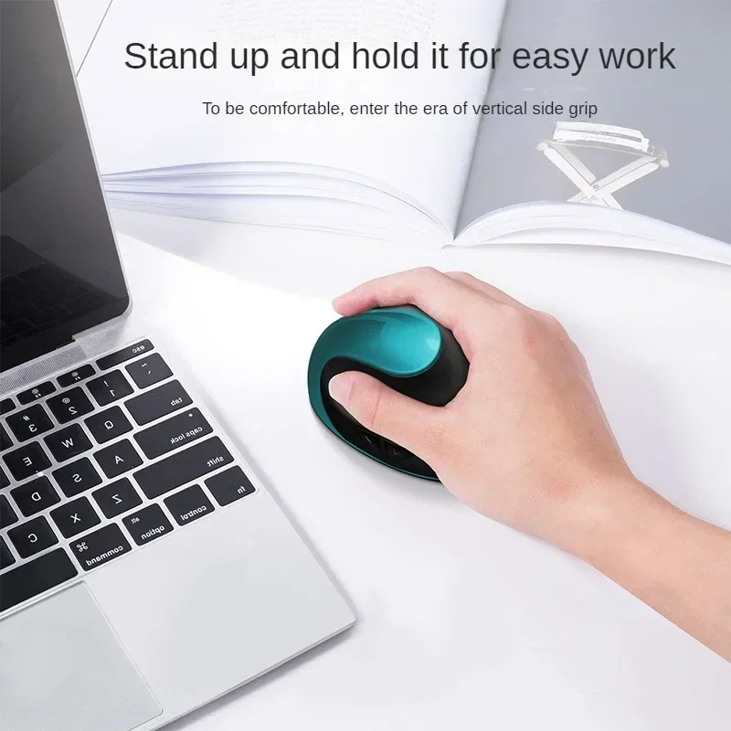 Souris verticale ergonomique sans fil rechargeable — 2.4G, USB, 1600 DPI, 6 boutons