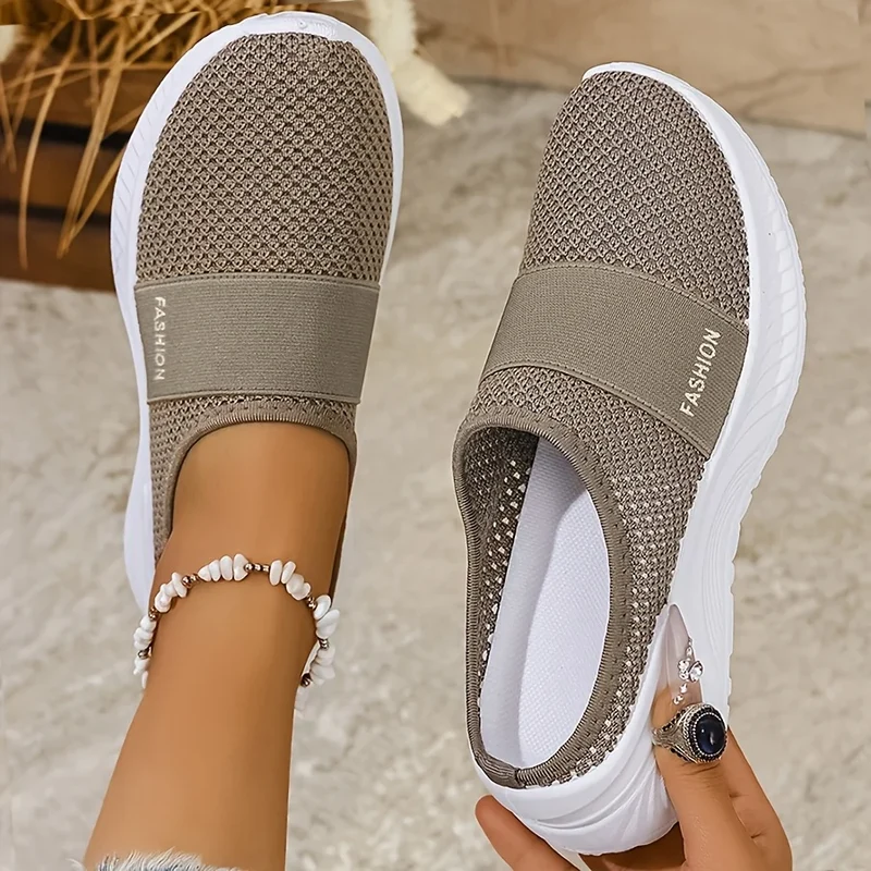 Baskets à Enfiler Femme en Tissu Respirant — Semelle PVC légèreté et confort
