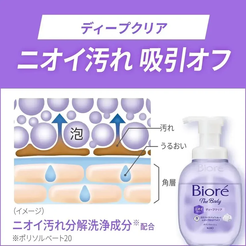 Biore U The Body Foaming Deep Clear Body Wash Pump for Radiant Skin