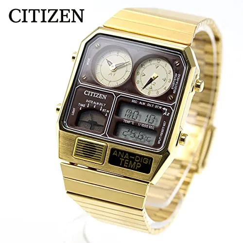 CITIZEN RECORD LABEL Ana-Digi Temp Reissue Watch Gold JG2103-72X