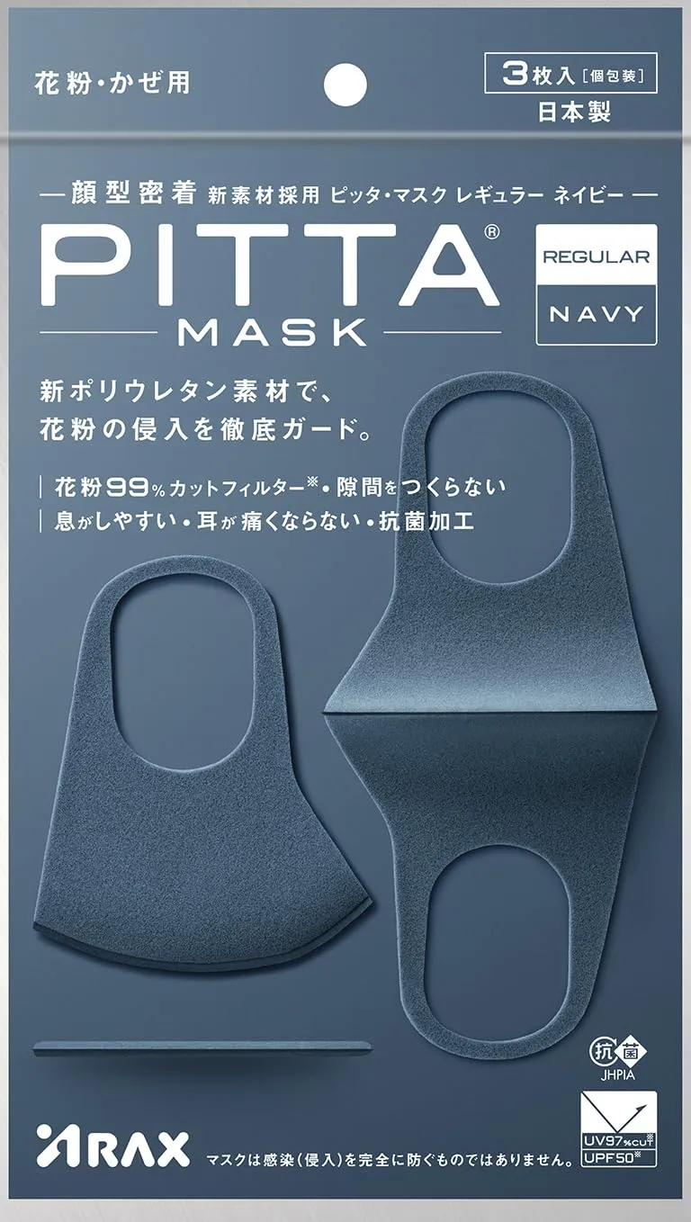 Look Arax Pitta Mask Navy Regular Size Breathable Face Masks