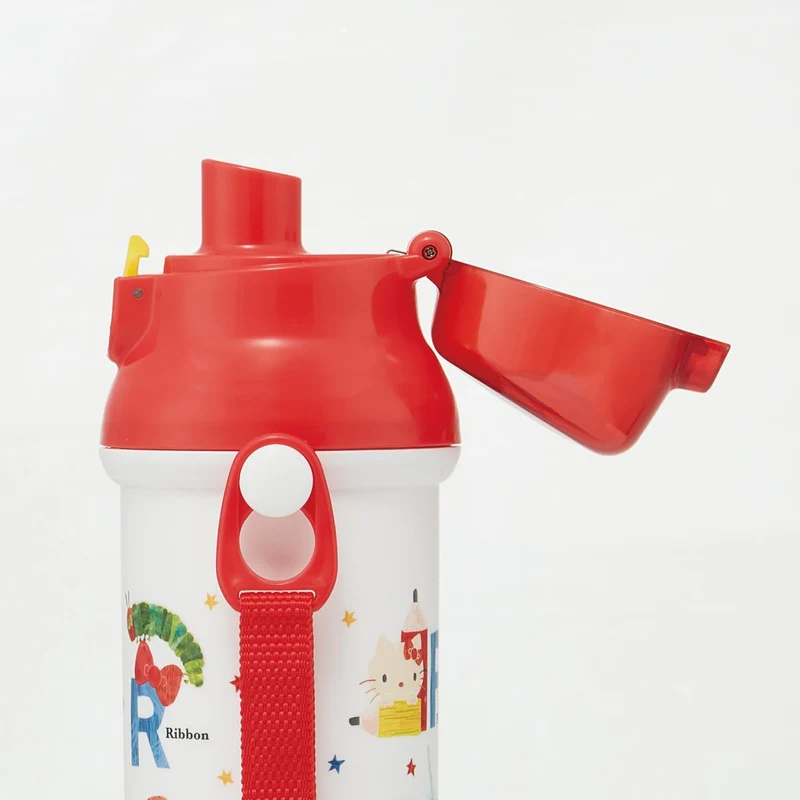 Skater 480ml Kids One-Touch Water Bottle — Hungry Caterpillar × Hello Kitty