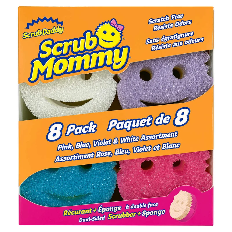 SCRUB DADDY - Paquet de 8 Tampons à Récurer Scrub Mommy