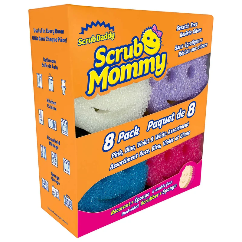 SCRUB DADDY - Paquet de 8 Tampons à Récurer Scrub Mommy