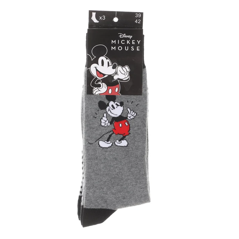 3 paires de chaussettes Mickey - Gris foncé