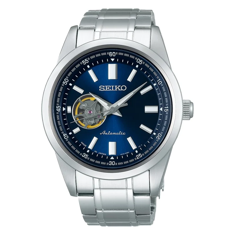 SEIKO Watch Mechanical Automatic Open Heart SCVE051 Silver 10 Bar Water Resistant