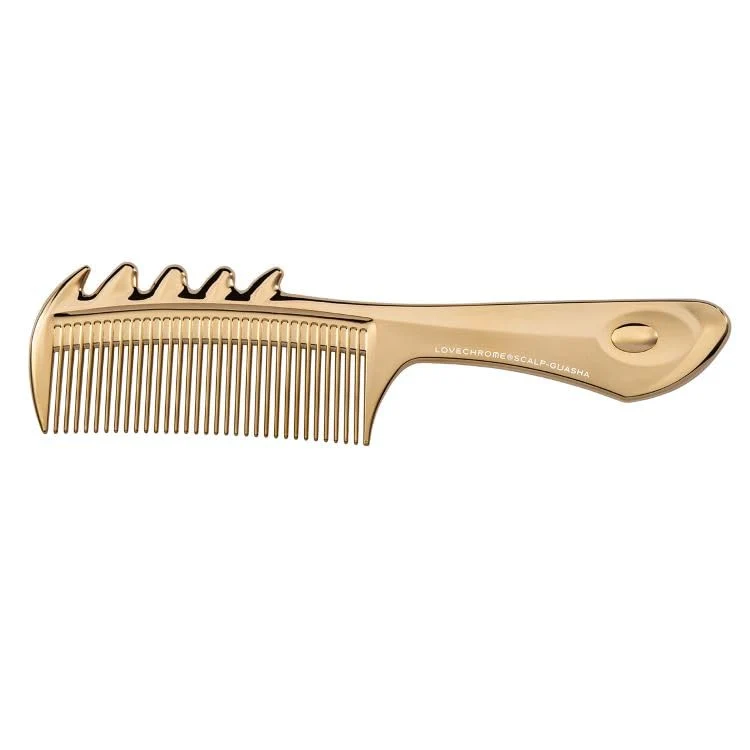 Lovechrome Scalp Gua Sha Gold K24GP Hair and Scalp Care Comb