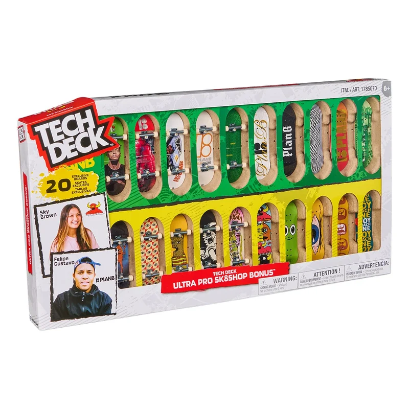 TECH DECK - Ensemble de 20 Tech Deck Ultra Pro Sk8Shop