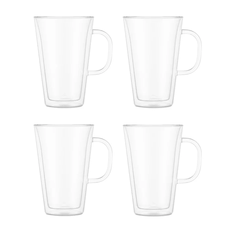 BODUM - Ensemble de 4 Verres à Double Paroi avec Poignée Canteen